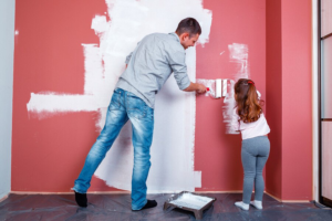 father daughter paint wall room home renovation 93200 3782